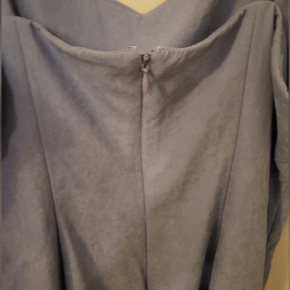 Light Blue Faux Suede Summer Dress - Picture 2 of 10